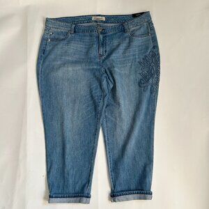 Liverpool Womens Plus size 18W The Crop Boyfriend Skyline Denim Capri Jeans NWT